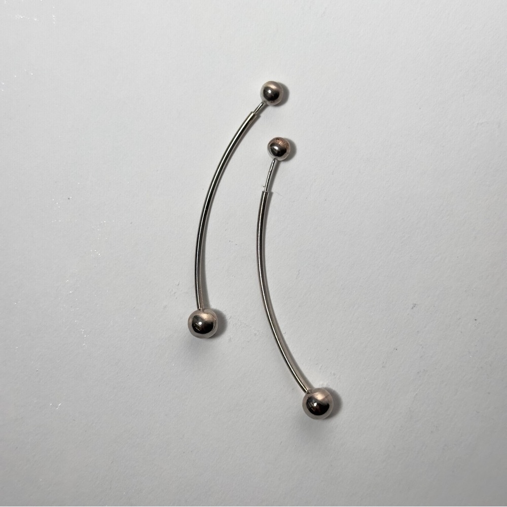 Sterling Silver Curved Barbell Earrings